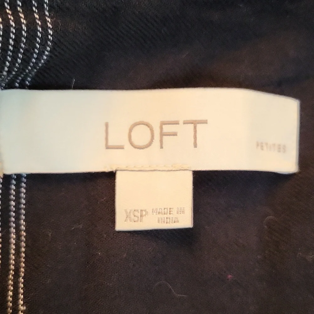 Loft Plaid Metallic Popover Blouse